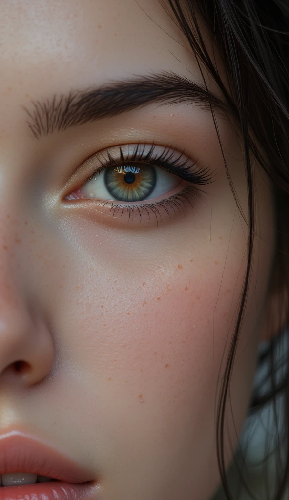 dress, (foto Realist: 1.4), (hiper Realist: 1.4), (Realist: 1.3), (Smoother lighting: 1.05), (Improving cinema lighting: 0.9), 32k, One girl, 18-year-old , Straight black hair, Beautiful Japanese Realistic Lighting, Backlight, Light on the face, Ray-tracing, (Shining Light: 1.2), (Improvement of quality: 1.4), (Highest quality realistic textured skin: 1.4), Detailed drawn eyes, Detailed painted face, Quality Eyes, (Tired, sleepy and satisfied: 0.0), ((Macro close up of face)), T-Shirts, (Enhance the mood of your body line:1.1), (Enhances the beauty of skin texture:1.1)