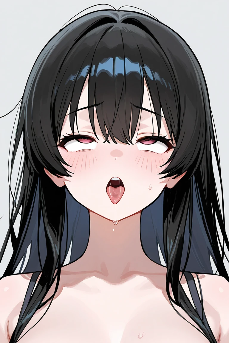 masterpiece, best quality, very aesthetic, absurdres,looking up,nsfw,(2girls:1.3),duo,(Bukkake:1.2),(dark blue hair),orgasm,cum on hair,oral,side by side,uvula,(in heat:1.5),(colored tips:1.5),Tongue out,Tongue to Tongue,open mouth,lineup,(heart-shaped eyes),looking at viewer,red eyes,blush,steam,Blue hair,nude,High lightness,High Saturation,White hair,silver hair,(heavy_breathing),mouth,front view,masterpiece, best quality, very aesthetic, absurdres,breasts,(medium shot),straight-on),(leaning forward),wide hip