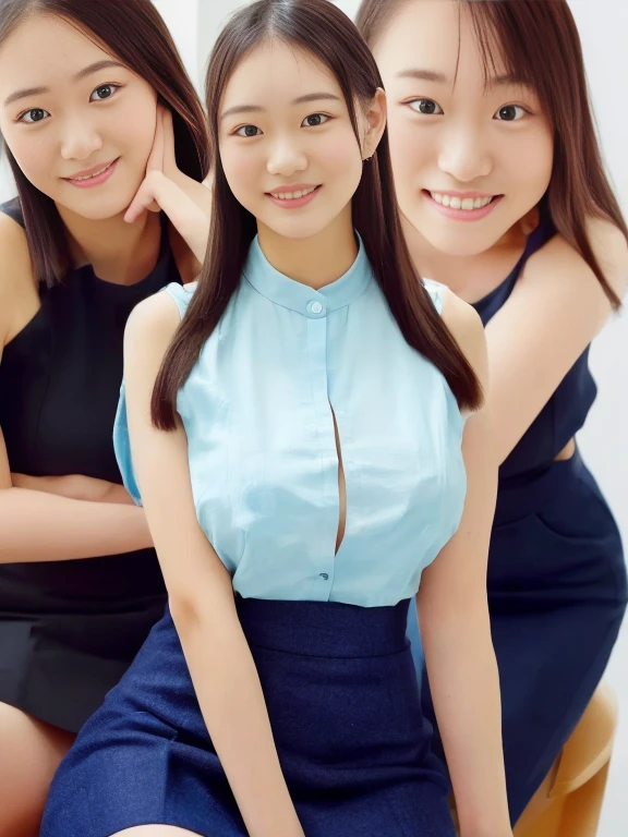 picture、women only、Primary school students、Small breasts、Laughter、RAW Photos、Tight short sleeve shirt、uck dick)、Angle viewed from directly below