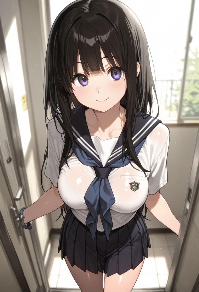 Elementary school girls barechested
