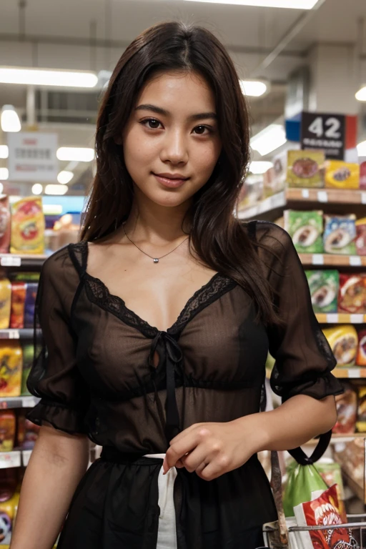 Low cut blouse, perky nipples, ((Benevolent voluptuous ((Laotian)) 18 yo barista)) sitting at wooden table while intently reading book, (wearing tight baristas uniform), tattoos on arms and legs, wearing smartwatch, high quality photo, sitting in the middle of the quiet (goth themed cafe with copious potted cannabis sativa plants) during golden hour