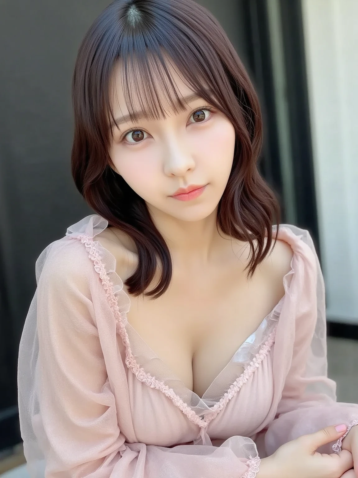 araffed woman in a white shirt and red bra, 奈良美智, oppai, angelawhite, japanese goddess, bbwchan, sakimichan, けもの, japanese, cleavage, shikamimi, nishimiya shouko, sakimi chan, chiho, red - cheeks!!