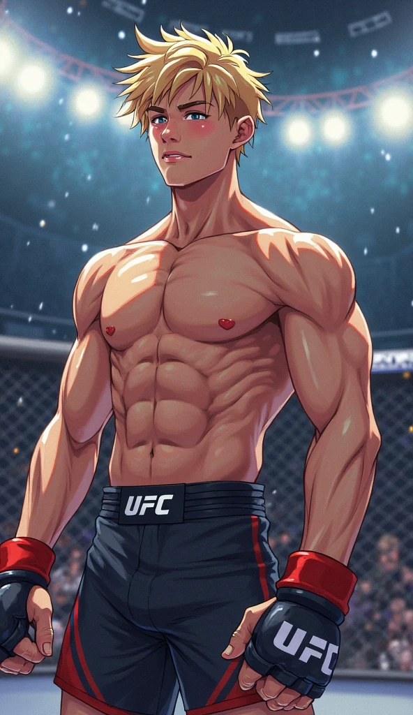 There is a man wearing boxing gloves posing for a photo, Super buff and cool, muscular character, muscular male hero, gigachad muscular, Big muscles, muscular features, Muscular male, large biceps, strong and muscular, Muscular body, buff man, big muscular man, Muscular!!!, Muscular!!, Bulging muscles, Ripped, commission for high resolution