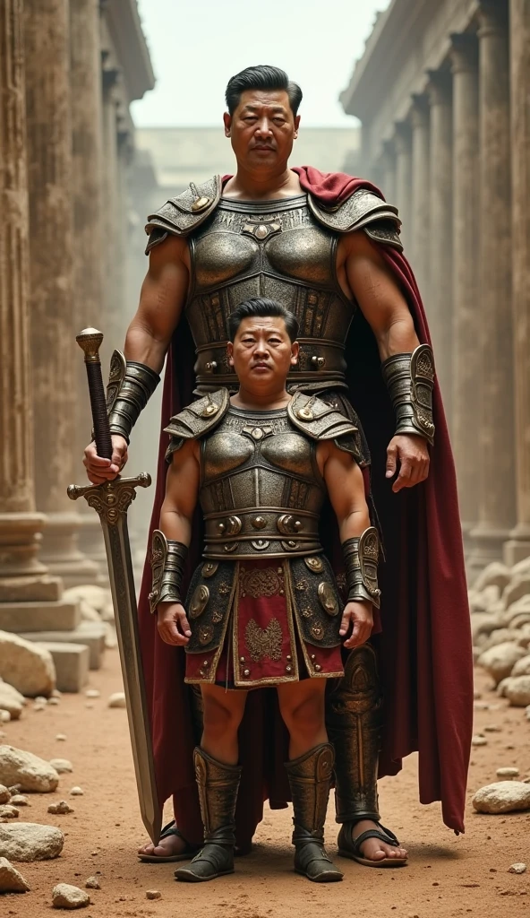 ,create Korean man who is standing in Full Body naked with extra real erecting penis , HANDSOME MUSTACH Gong Yoo WHIS HIS YOUNG BOYFRIEND , Korean actor, Gong Yoo, 30 years old, black eyes, black eyebrows, a little bit of a mustache, a little bit of brown hair, hair parted in the middle, lips, a prominent nose,, a good figure Big bulge real dick,Best quality, masterpiece, ultra high res, (photorealistic:1.5), raw photo, Muscular, 8k, RAW photo, best quality, (masterpiece:1.2), (realistic:1.3), (photorealistic:1.3), ultra-detailed, (high detailed skin:1.2), soft lighting, film grain, handsome,bun,fullbody,((tattered armor)),((torn armor)),(((symmetry))),single hair bun,,Hair crown,puffy nipples,swollen nipples , real man,Best quality, masterpiece, ultra high res, ((nsfw)).((pornographic)), (((chinese general become a sex slave))), ((slutty genereal)),(((torn tattered armor))) , ((wide view)) , (((focus of crowd))) , (crowd of people staring at him), lewd , kinky man , slutty man,real men,((photorealistic)),(pubic hair),(((all nude men))),((multiple men)),((only nude men)),((gangbang)),((around men groping him)),((a lot nude men behind him)),(((full of nude men))), despairing expression, ((group sex)),(force sex),REALISTIC ASS FUCKING