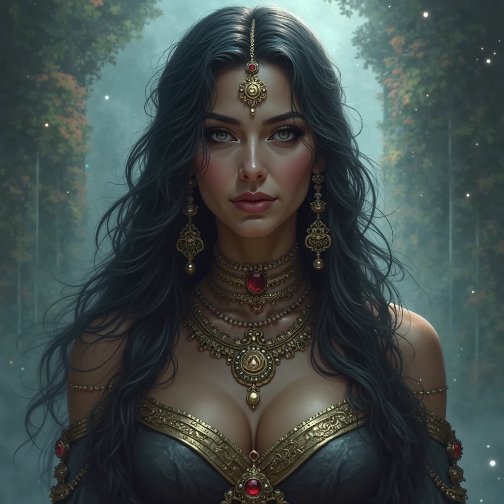 The evil queen from the Snow White story dressed as a member of the Zenú ethnicity.