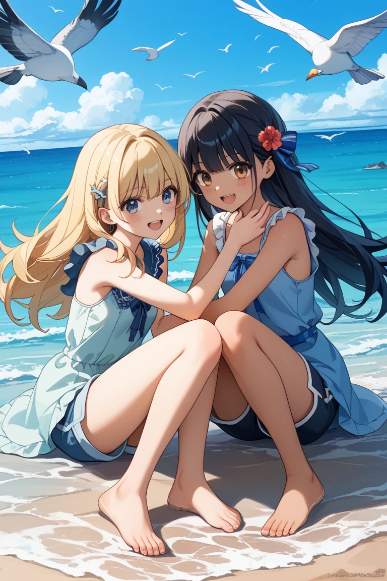 ((2girls:1.3)), ((moe style:1.3)), full body, ((beach:1.3)), cruise ship deck, volleyball game, ((perfect face)), ((extremely cute:1.3)), ((masterpiece:1.3)), ((8k)), ((best quality:1.3)), ((beautiful)), ((extremely detailed:1.3)) , ((absurdres)), AddXL, ((score_9:1.3)), ((score_8_up:1.3)), ((score_7_up:1.3))