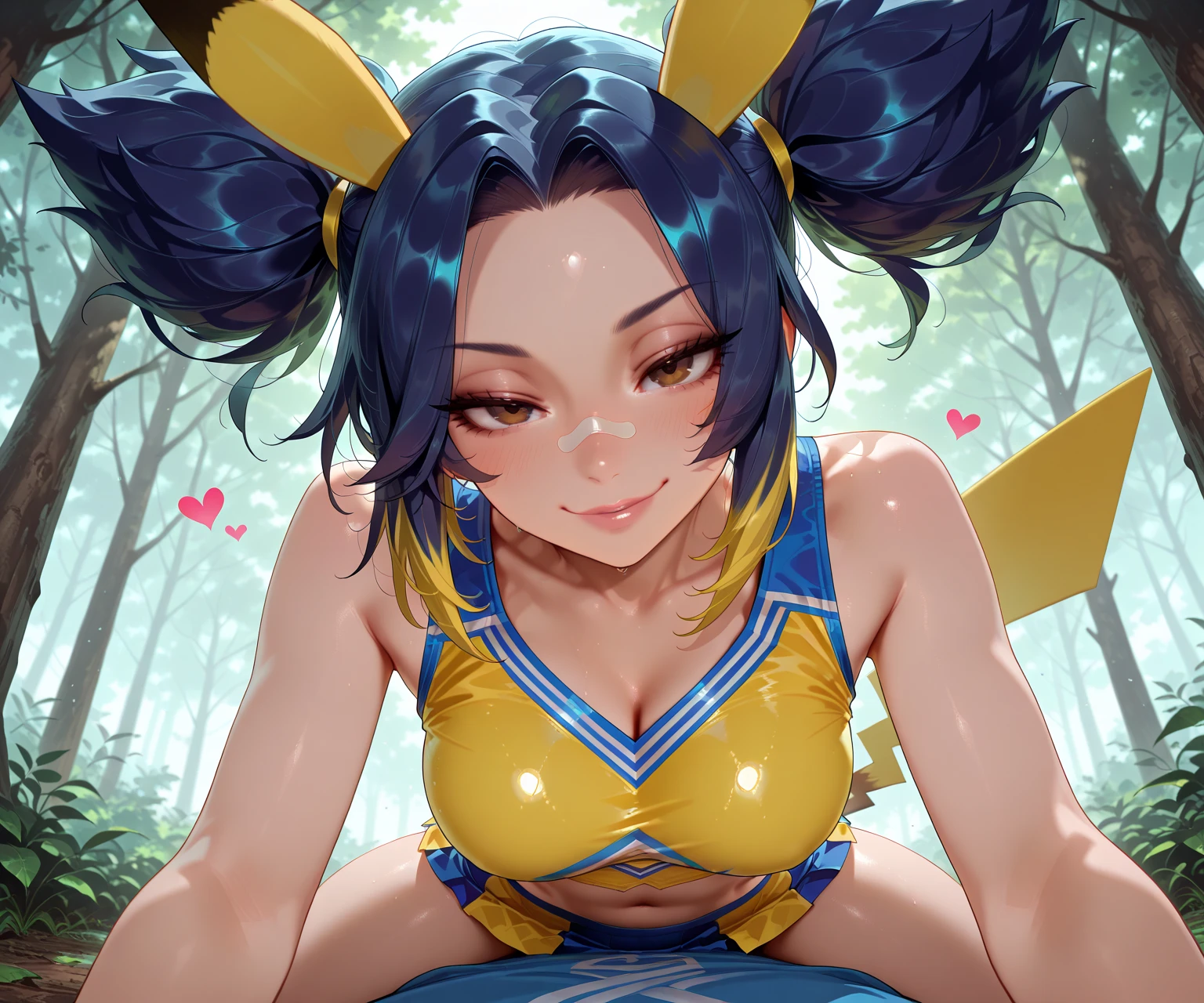 a child smiling demi-human raccoon, beautiful eyes, beautiful lips, cute face, long eyelashes, furry, 4k, vivid colors, cute, adorable, whimsical, fantasy and magical