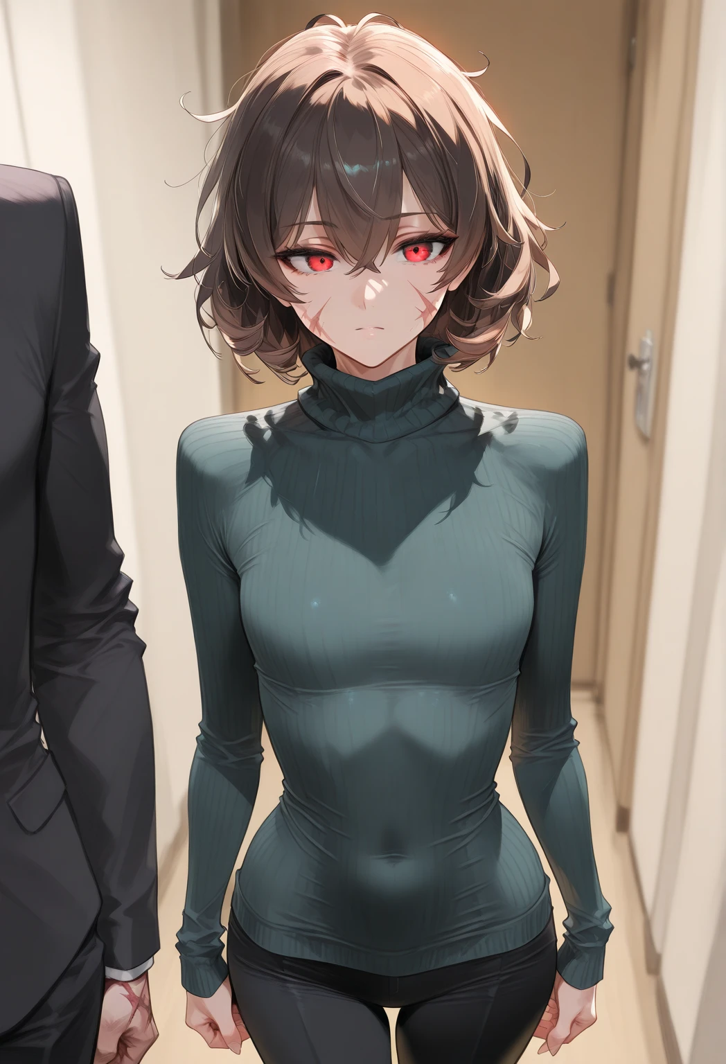 (cowboy shot:1.1),detailed and intricate,masterpiece, top quality, high resolution,Violet evergarden,nsfw, nude, gloves, brooch, blur eyes, blonde,nsfw, nude,slim body,Slender body, flat chest,Slender、Slender legs,nsfw, nude,Sit with legs stretched out、typewriter on a wooden desk,