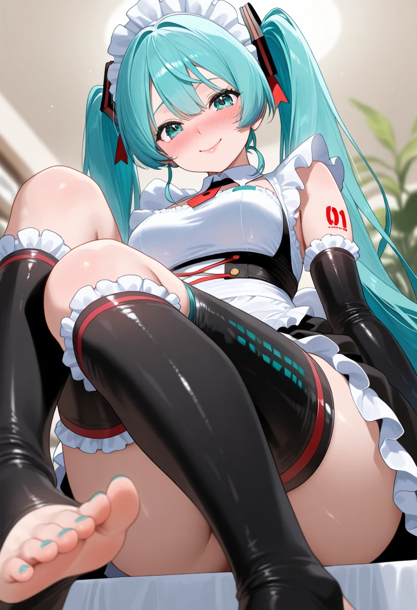 (Masterpiece, High Quality, Top quality, High-Detailed, Detailed CG, Cinematic Shadow, Cinematic Scene, Beautiful Detailed Eyes, Ultra Resolution, Depth of Field), (Full Body View), (Full Body Shot), Looking At The Audience, (Blush Expression:1.2), (Smiling Expression:1.2), (Erotic Expression:1.0), Red Eye, Blue Hair, Five Fingers, Good Composition, (Bunny Suit:1.5), (Nlack Bunny Suit:1.2), (Pantyhose:1.3), (Fishnet Pantyhose:1.3), (Chubby:1.2), Thicc Thighs, Thick, Large Breasts, Huge Breast, Casino Background, (Depth of Fields, Blurry Background)