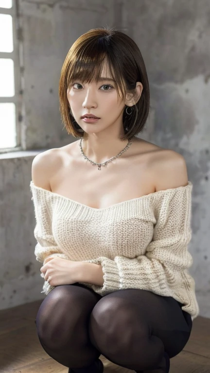(Girl sitting on chair:1.2、Spread your legs)、((Ruffled blouse、Pleated mini skirt:1.5、Wearing knee-high socks:1.4、Detailed white panties、cameltoe)、the wind is strong、(Realistic、Like a photograph、Live Action、8k, Realistic, RAW Photos, Best image quality: 1.4), Single-lens reflex camera、RAW Photos, Highest quality, Realistic, Highly detailed CG Unity 8k wallpaper, Written boundary depth, Cinematic Light, Lens flare, Ray Tracing, Realistic background、((ultra high density skin))、 16-year-old girl、Cute Japanese Girl、(whole body:1.5)、Very detailedな顔，avert your eyes:1.1、(short hair:1.2、Shortcuts:1.4)、I like that style、stylish、Very detailed、Pay attention to the details、Perfect outfit、(Sunburned skin)、Front view、Accurate hands、Accurate legs、Detailed hands and fingers、Anatomically correct body、Thin legs、Thin thighs、Large Breasts