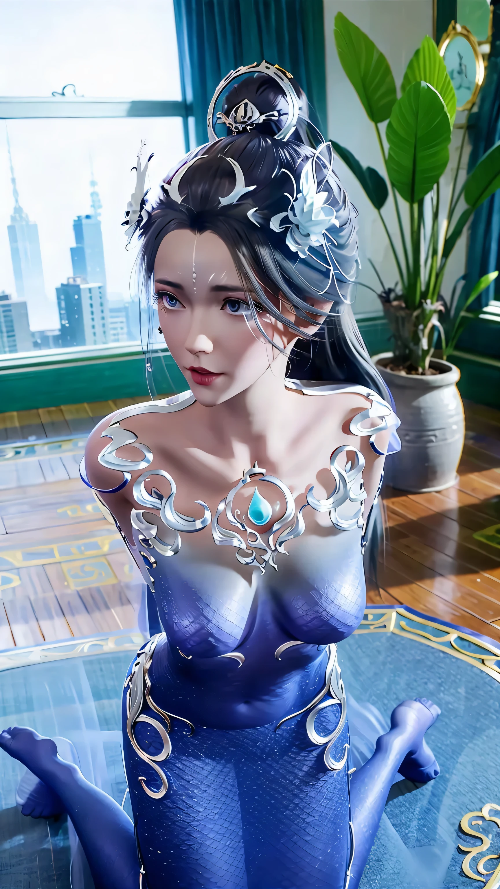 (8k, best quality, masterpiece), (ultra-detailed:1.1), (high detailed skin),1girl, breasts, cleavage, cloud, cloudy_sky, jewelry, long_hair, looking_at_viewer, mountain, sky, solo,<lora:yunyun_xl:0.8>