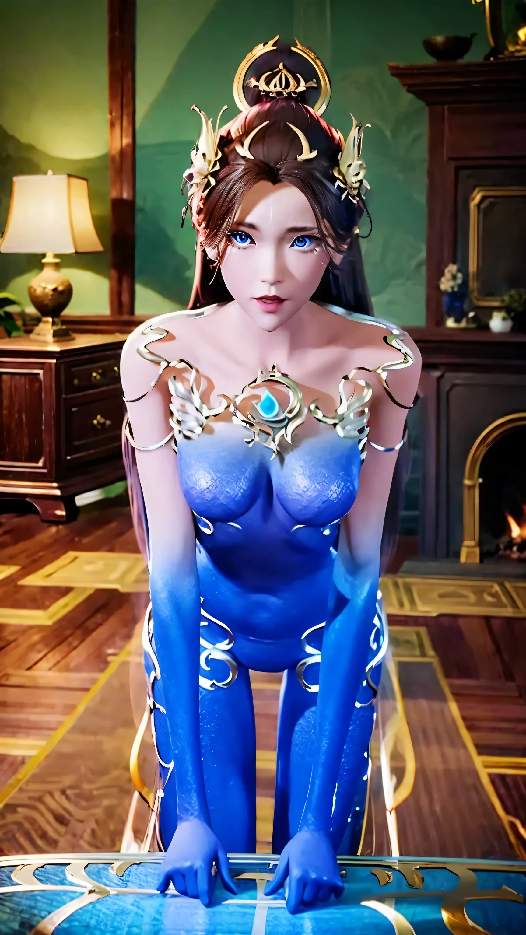 mirana,dress,solo,narrow waist,wide hips,large breasts,long legs,
indoors,looking at viewer,thighs,intricate skin texture,realistic skin,bright eyes,perfect hands,sexy pose,
best quality,hignity 8k wallpaper,ultra-detailed,finely detail,ultra high res,masterpiece,super fine illustration,perfect an delicate limbs,detailed background,sharp pupils,highest quality,sharp focus,(photorealistic:1.4),realistic,<lora:neg4all_bdsqlsz_V3.5:1>,<lora:mirana_V2:0.7>,