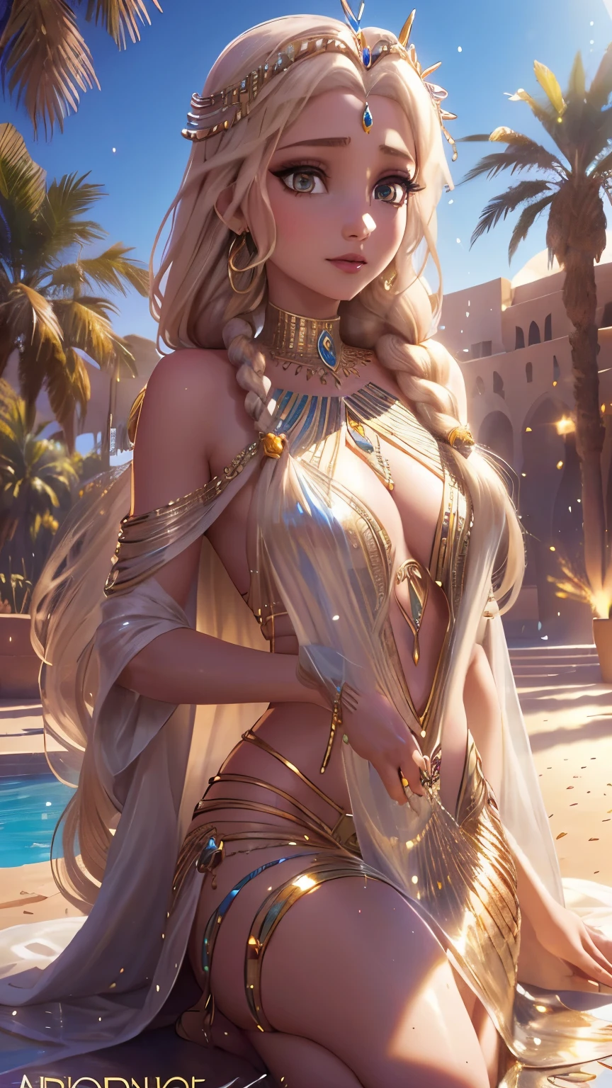 The goddess who rules the seasons is exerting her power in a mysterious space where the four seasons exist at the same time. Her dress is made of symbols of the four seasons, and she has a crown of stars on her head. 8k , HD, highly detailed, realistic, photography, photo realism, --ar 9:16 -- at 6.0 --s 750,19 years old, alone, Long Hair, View your viewers, Blonde, Brown eyes, gem, whole body, Realistic, Sexy、Big Breasts 、stockings、clip on earrings,during,bracelet、embarrassed,blush,teache、