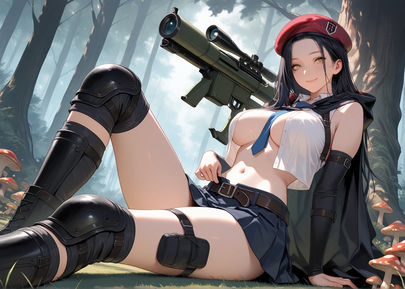 thigh strap, bare legs,, masterpiece, best quality, ultra_detailed,<hypernet:animeBondage_bondageShibariV3:0><lora:fukubiri_v10:0>
