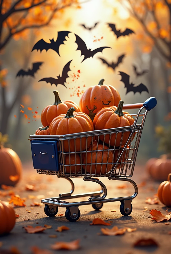 Pumpkin basket bleeding,Packed with candy, line,