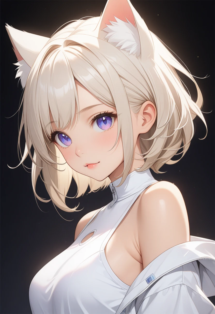 (Masterpiece) 8K resolution, beautiful girl with rabbit ears, short silver hair and ash gray eyes, fantasy style,