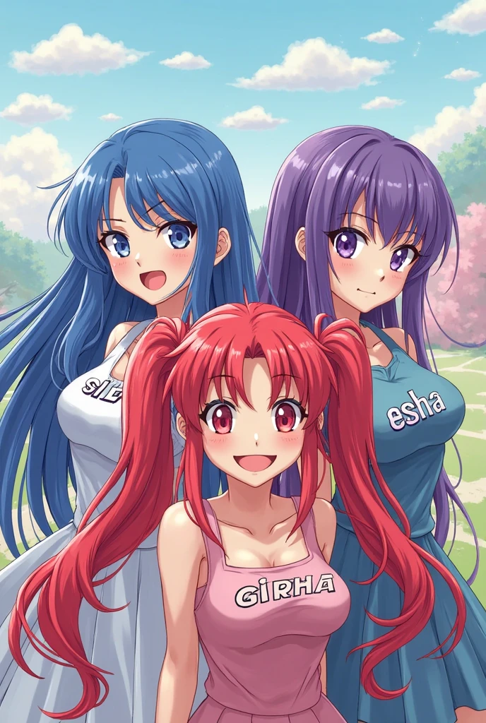 (masterpiece),best quality:1.5, ultra-detailed, high resolution, high quality, 16K, ((2heads:1.5)), ((red hair)), ((violet hair)), (different hair colors), (1girl), conjoined twins, girl with two heads, (Olympic stadium), ((Olympic athlete)), Olympic outfit, sports outfit, (Olympic tank top), shorts, gentle smile