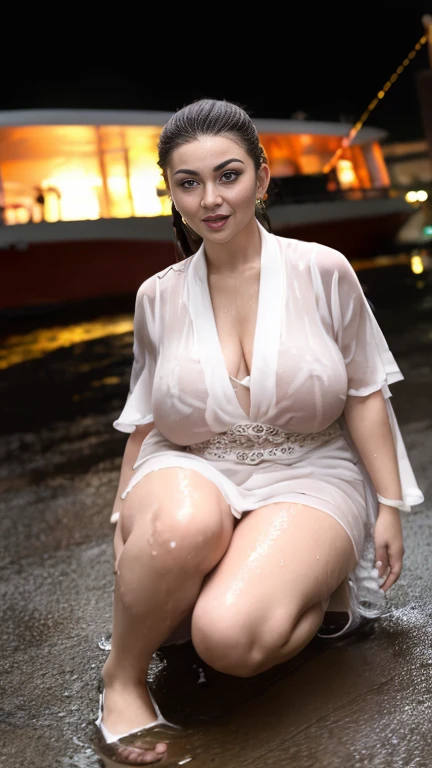 Day scene, full body photo of a plus sized 45 year old indian with a man from top view, (Masterpiece, Best Quality, High Resolution), office Background, (cum Splash on her breasts and face, cum Splash on her face, Splash of cum, cum Splash on her blouse, cum Splash on her eys), Sweet 25 year old South indian women (look like navya nair) sitting in a crowded bus with a man, hour glass body red lips, silver colour silky gown, lightly makeup,ultra realistic, realistic, look at viewer (cinematic:1.3), intricate details, 