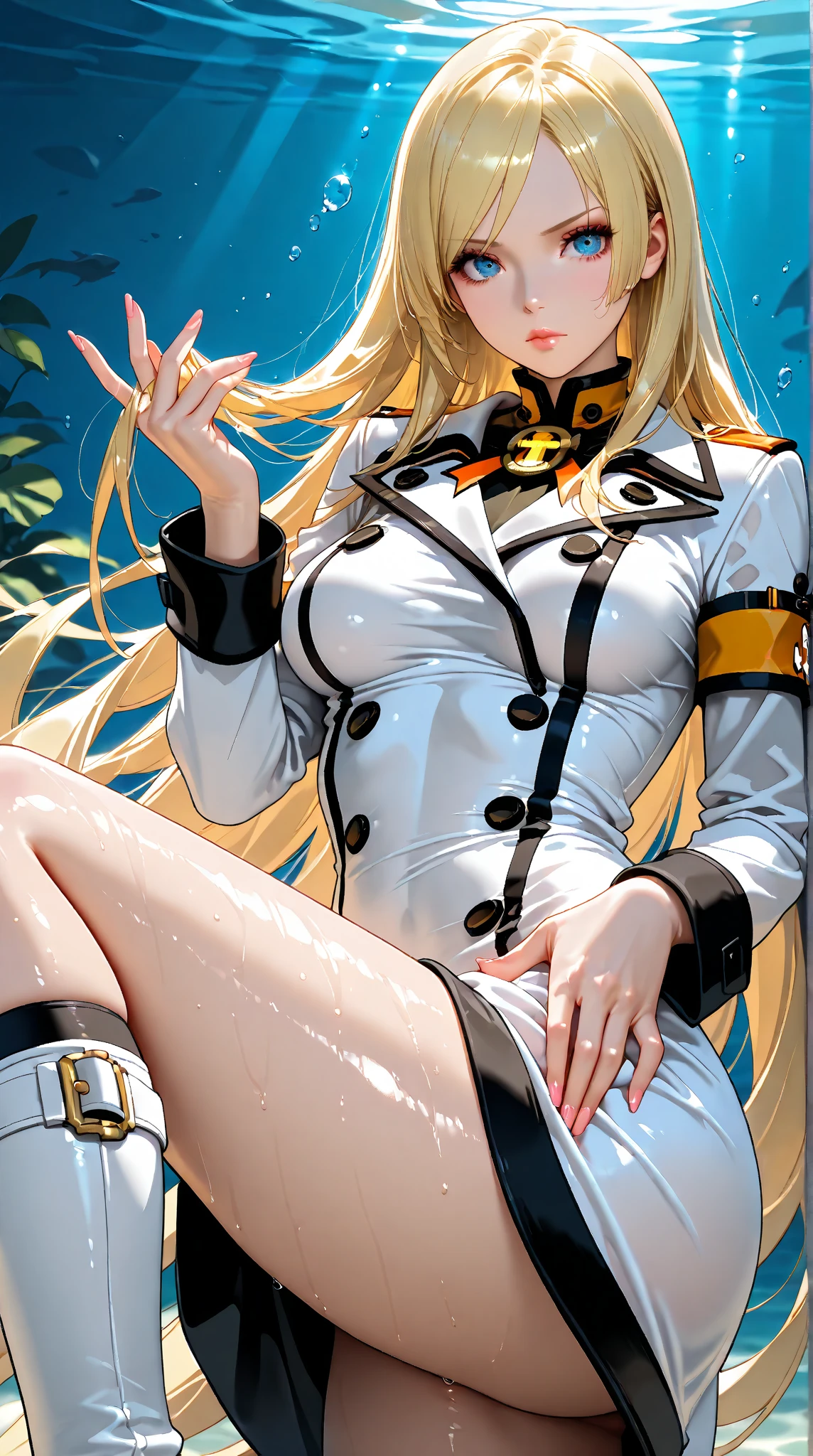 optimum，tmasterpiece，A high resolution，best qualtiy，hyper HD，super detailing，Award-Awarded，16k，独奏，（The upper part of the body），anatomy correct，Beautiful cyberpunk girl，cute  face，，Gradient Beige Hair，Hairline，（（Scarlet eyes）），long eyelasher，Hanging eye corners，White skin of the，（small boobs），（Slim body），（（Women's super short shawl leather jacket）），（（bikesuit）），ear studs，（neck rings），（Laser material clothing：1.2）