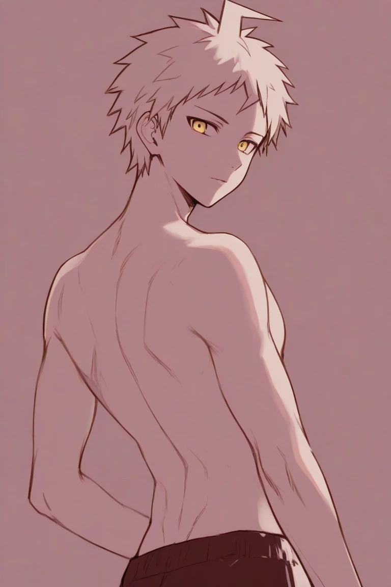 drawa pornagraphic image of shinji(male) nude and doing an action pose