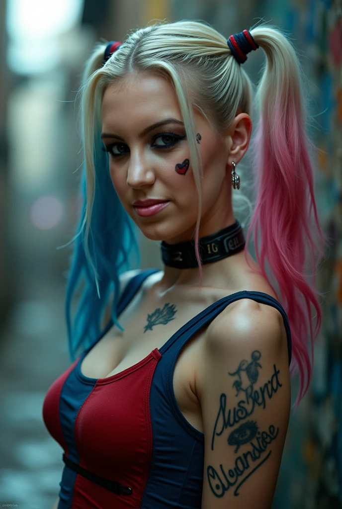 Harley quinn with no cloths and huge tits getting creampied
