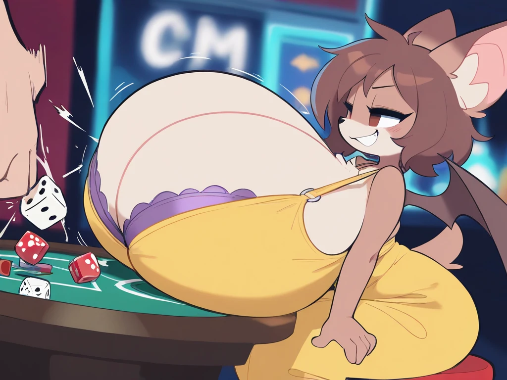 score_9, score_8_superior, score_7_superior, sauce_anime, One girl, alone, whole body, From the back, One girl,alone,Glowing Skin, On all fours, Stick your butt out, Glossy buttocks, cute, whole body,score_9, score_8_superior, score_7_superior, ブレークsauce_anime, CG, Yellow bunny ears, blush, Blue Eyes, Open your mouth, Embarrassed and angry face, Detachable white collar, Yellow bow tie, clavicle:1.2, Exposing shoulders:1.8, Slight cleavage, Bust 73cm, Height: 140cm, , yellow strapless leotard:1.9, Yellow Playboy Bunny, White wrist cuffs, High leg:1.8, Thong:2.9, White rabbit tail, Nothing underneath the leotard:1.9, Yellow Pin Heels, View your viewers, casino, camel toe:0.5