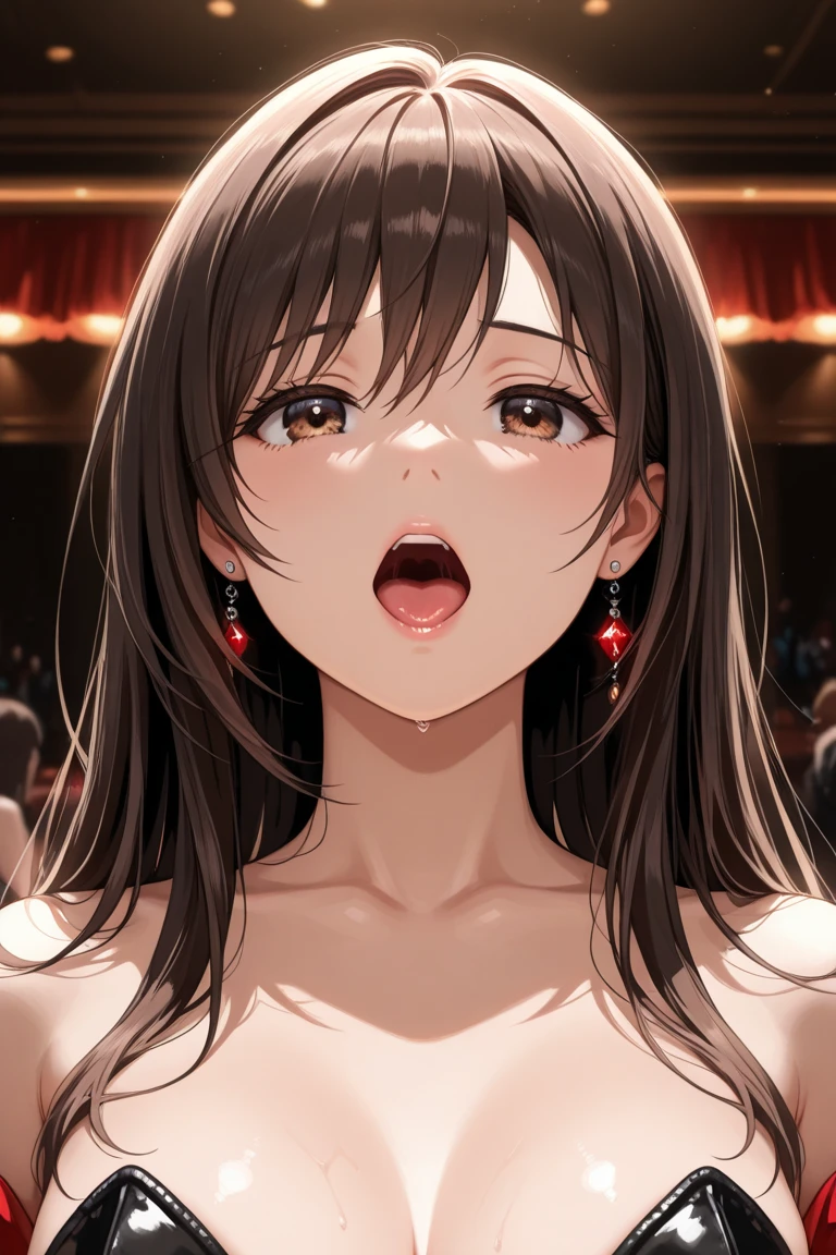 nsfw, 1boy, lying, naked, pov, lying, naked male, 2girls, cute, kawaii, 20 years old, looking at viewer, beautiful detailed eyes, dark brown hair, dark brown eyes, upturned eyes, big breasts, presenting, skinny, slim legs, flat ass, hotel, double bed, night cityscape, building, vignetting , A garter belt , penis, testicles, pubic hair, tongue, fellatio, cum on fingers, saliva, precum, best quality, ultra-detailed, high quality, high resolution, illustration, cinematic lighting, professional lighting, presenting, embarrassed, blush, bokeh, blurry background, depth of field, soft focus
