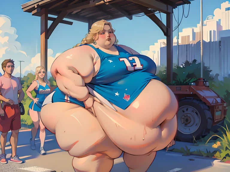 (Full body:1.4), (solo:1.4), (best quality hands:1.4), (smooth flawless skin:1.4), (perfect best-quality beautiful body:1.4), (best quality, 32k, high resolution, masterpiece:1.4), (award-winning work:1.4), (1 beautiful woman:1.4), (brown hair), (gigantic breasts:1.6), (fit:1.3), (abs:1.4), (Small waist:1.4), (Wide Hips:1.8), (Gigantic ass:1), (Thick Legs:1.4), (wet skin:1.4), (blushing:1.4), (Cameltoe:1.2), tease, sexy, beautiful, sports, football, football stadium, liquor, raining, wet skin.