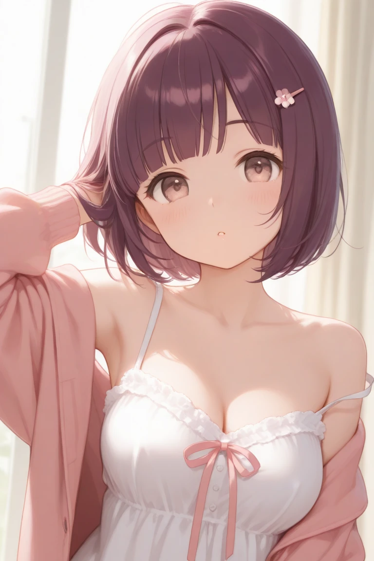 (masterece-piece:1.4)、(Top Quality:1.4)、8K、hard disk、Ultra Clear、女の子1人、(a large breast:1.4)、dark haired、(Heart-shaped pupil 1)、(Tongue out:1.2)、Frightening:1.3、(weeping:1.3)、Princess、Naked abdomen、Black pants、skirts、(look up to)、short-hair、Close up portrait of woman lying on bed in pink bra、Japan person model、Young Sensual Gravure Idol、Young cute gravure idol、Realistic Young Gravure Idol、Realistic sensual gravure idol、Young gravure idols、sophisticated gravure idol、奈良美智、Young skinny gravure idol、Beautiful Asian Girl、oppai、all on fours、
