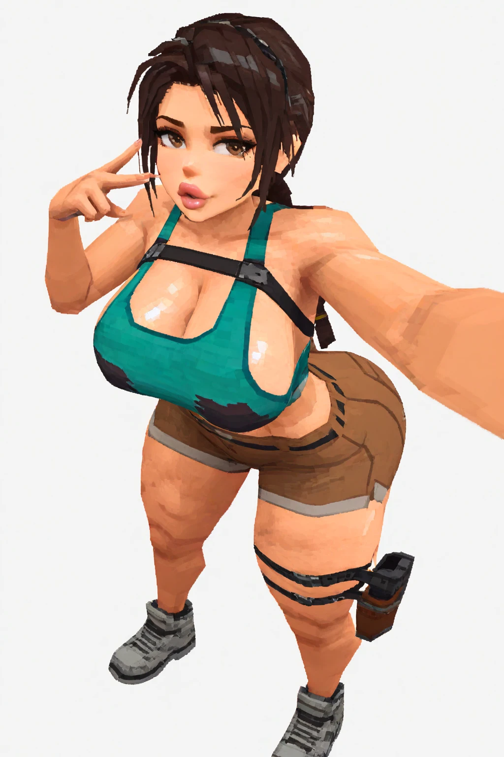 (1girl:1.3), (Giant huge tits:1.2) , (facing the camera:1.2) , (melhor qualidade:1.2) , (bikini:1.5), curvy , (thick things:1.3), huge ass, (light skin:1.2), (black hair:1.3) , (short hair:1) ( top hair blue:1.2) , standing, in bedroom, ( whole body:1.3), ( huge enormous giant tits:1.3)