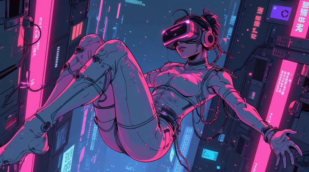 <lora:RetrowaveTech-20:0.8>,retrowavetech ,scifi, virtual, vaporwave,wirefrme ,
1girl, tattoos, glowing tattoos, nude, glowing eyes, colored glowing hair , full body,