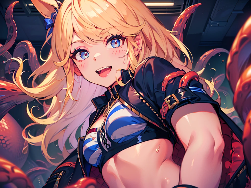 1girl,solo,cute,cleavage,falling from building,sky,brilliant,from the front