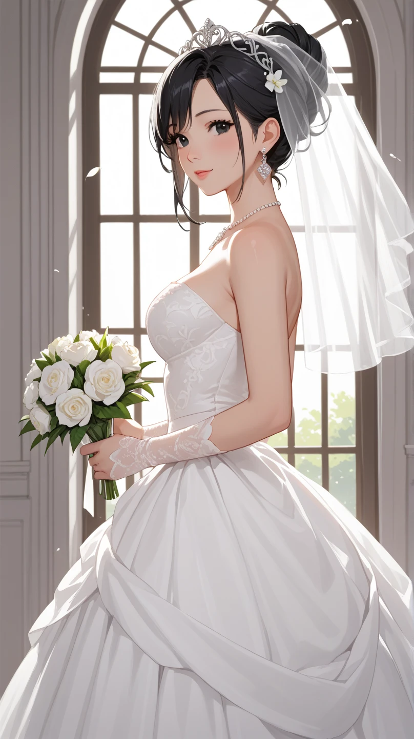 Beauty in a wedding dress