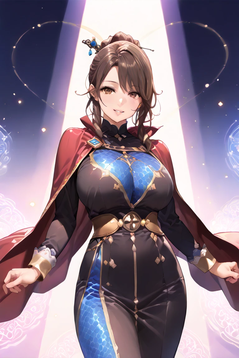 An anime-style artwork depicting ruan mei from the game Honkai star rail.
Tags: ruan mei, anime, detailed eyes, detailed lips, dress, smiling expression, intense gaze, glowing emblem on hand, dynamic pose, mystical background, vibrant colors, digital art, high-resolution, professional quality, gigantic breasts, cleavage, curvy, cowboy shot, gigantic breasts, green eyes