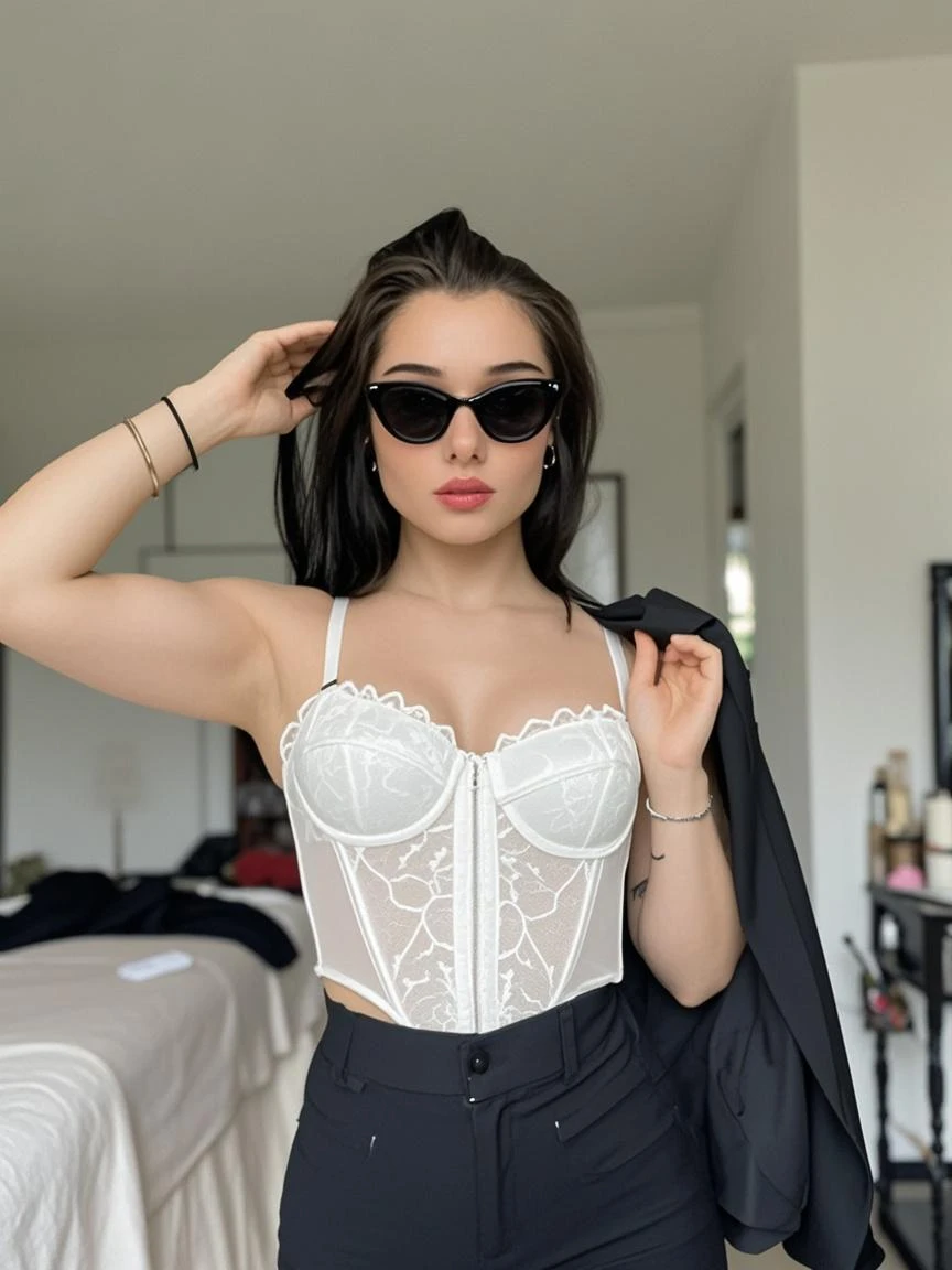 (Masterpiece)1.5 17 Years Old Girls With Black Glasses, Beautifull Face, Beautifull Body, Long Leg, Long Hand, With Short Jean pants, Quiet Face, Drinking Two Milk, Sit On Chairs, With Bra, Cute Face, Mask