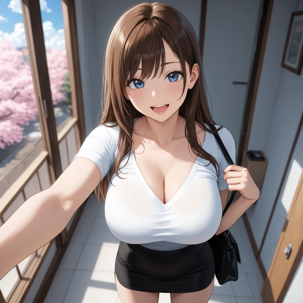 realisticlying、2 girls、selfee、Polo shirt、Wearing a ruffled miniskirt、Breasts slightly larger、Emphasis on transparent cleavage in clothes、Smile、A sexy