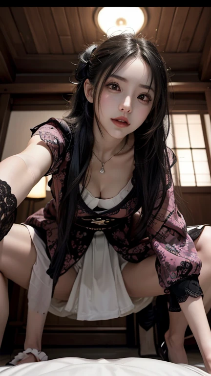Megumin, kono subarashii sekai ni shukufuku wo!,(8k、RAW Photos、Highest quality、masterpiece:1.2)、(Realistic、Realistic)、1 girl、Megumin、Small breasts、classroom、I sat on a chair、Front view、(Open your legs to the sides:1.6)、Lots of eyelashes、Add shine to your eyelids、skeletally correct、Showing panties、Spread your legs out to the side、Panty shot、sexy、(Panties close up:1.0)、Skirt Lift、Roll up your skirt、Nipples are visible、Showing nipples