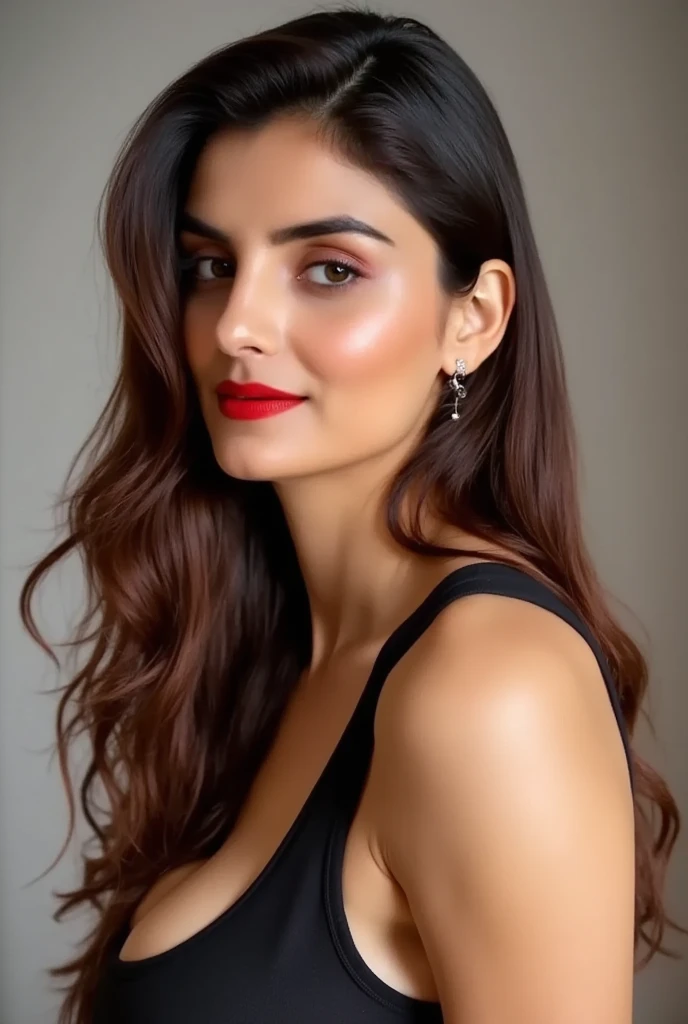4K, Masterpiece, highres, absurdres,
beautiful edgPersian_woman, a woman with a black dress and a red lipstick ,perfect edgPersian_face, perfect edgPersian_body <lora:edgPersian:1>
