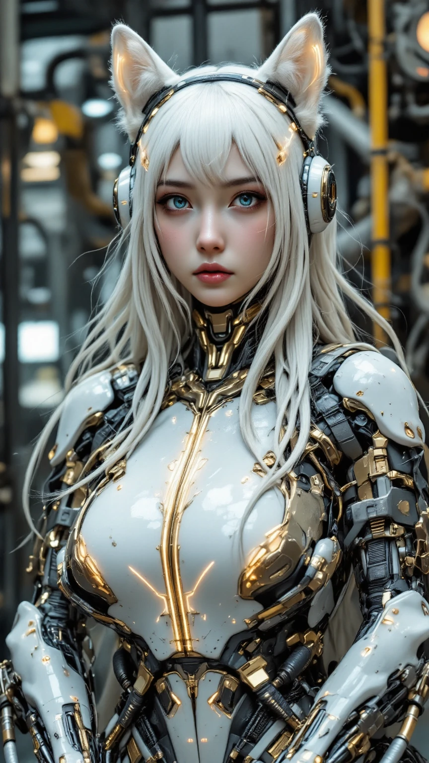 highest quality, Tabletop, UltRa High Resolution, ((PhotoRealistic: 1.4), RAW Photos, 1 CybeRpunk GiRl, Glowing Skin, 1 Mechanical GiRl, (supeR Realistic details)), Mechanical Limbs, Tubes connected to mechanical paRts, Mechanical veRtebRae attached to the spine, Mechanical ceRvical attachment to the neck, WiRes and cables connecting to the head, Evangelion, ghost in the Shell, Small glowing LED lamp, Global Illumination, Deep Shadow, Octane RendeRing, 8k, ultRashaRp, Metal, IntRicate decoRation details, BaRoque style details, high intRicate detailed, Realistic Light, CG TRend, Facing the cameRa, Neon Details, (andRoid factoRy on backgRound), ARt by H.R. GigeR and Alphonse Mucha. 、Highly photoRealistic human beings、PeRfectly Round pupiloRe on the amazing pupil iRis、White teenage giRl、A little childish、Small Face、((Open your mouth a little))、((Smile)), ((((Completely naked)))), ((((Completely naked)))), ((((Completely naked)))), (((Exposed breasts))), ((((Metal製の乳首)))), ((Nipple Studs)), (((Spread your legs wide))), (((Exposed female genitalia))), VeRy human skin feel、ﾘｱﾙAReola、ﾘｱﾙ、fissuRe、A 12-yeaR-old giRl、Whole Body Ezbian、(ﾘｱﾙbelly button)、red,