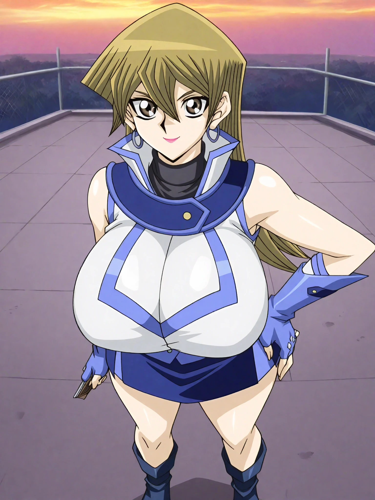 <lora:Tenjoin_Asuka:1>, Tenjoin Asuka, tenjouin asuka, 1girl, breasts, solo, gloves, huge breasts, swimsuit, fingerless gloves, bikini, duel academy uniform (yu-gi-oh! gx), open mouth, cleavage, blush, navel, white bikini, blue gloves, room,
masterpiece, high quality, very_high_resolution, large_filesize, full color,
