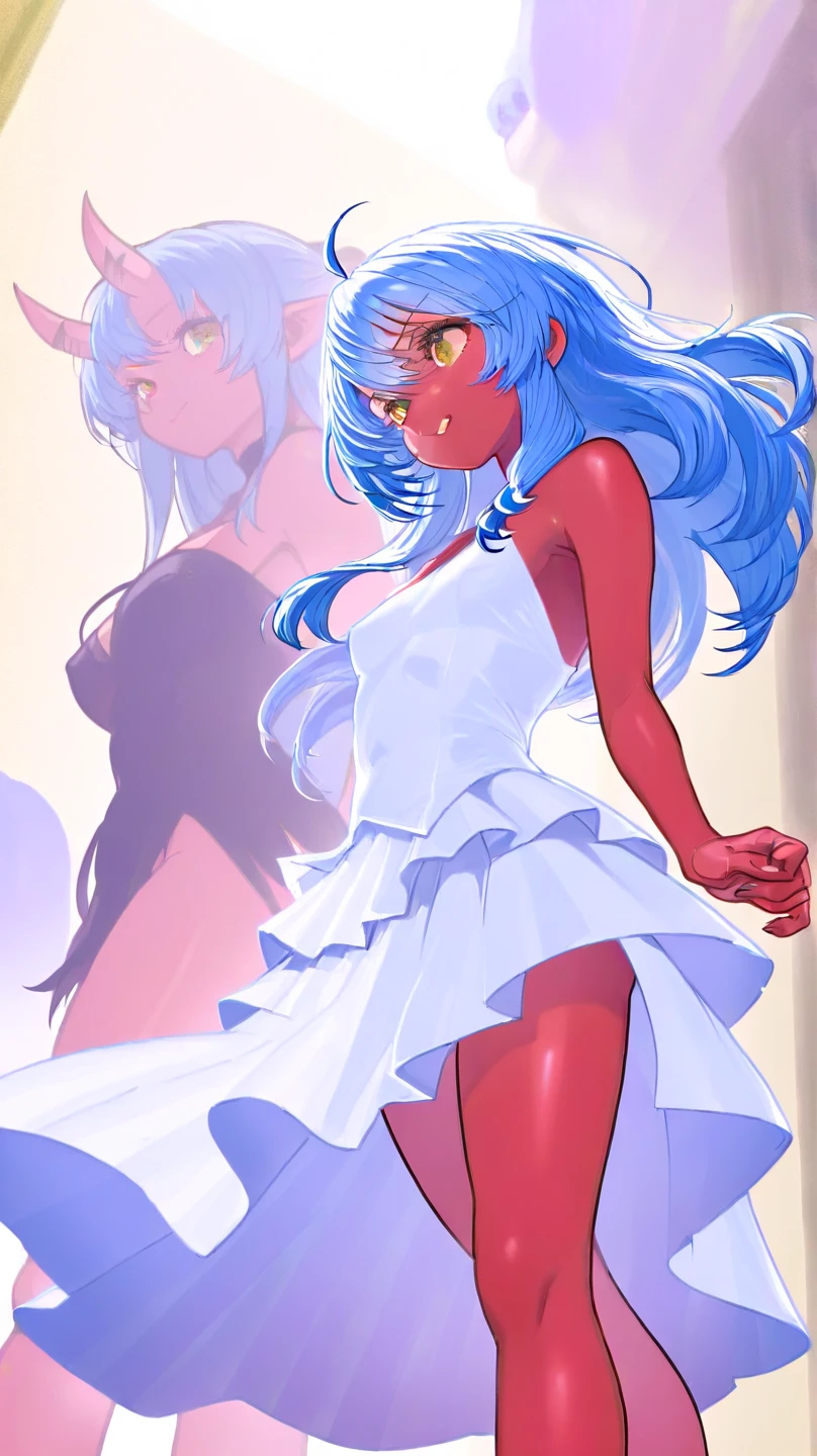 score_9,score_8_up,score_7_up,score_6_up, ((my little pony)), radiant lighting, vibrant colors, whimsical atmosphere, 8K, high resolution, highly detailed, masterpiece, dark-red body, ((purple hair)), dark purple eyes, lingerie black top, black thong, seductive pose, showing butt
