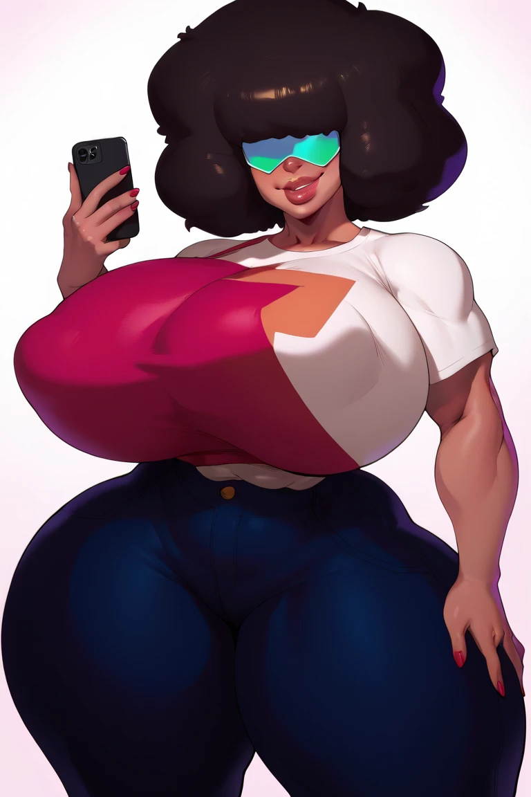 (( very wide hips)), (huge thighs, very big thighs), big breast, young girl, Pullover, very short shorts, booty shorts, whole body to see, exited, smile, scream, Open mouth, lace short hair, big thighs, platform heels , thin waist, topless, hunderboob top, fullbody, standing, front pose, nude top, c string,