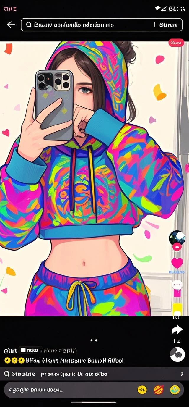 (Jessica Alba), 2girls, 2woman, 2 friends, with pink and blue makeup and a pink and blue jacket, brown girl in a cosmic dress, cartoon look, ava max, large eyes, lisa frank style, long brown hair and large eyes, ahegao face, alexa grace, wearing atompunk jumpsuit, inspired by Lisa Frank, perfect ass wearing a colorful G-String, nice underwear Back view, captured from behind, G-string, see booty