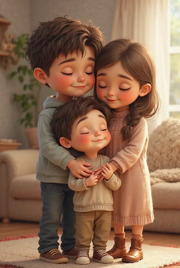 Picture of older brother, middle brother and little sister