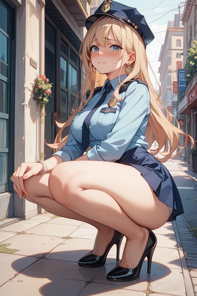 (masterpiece、highest quality、High resolution、Realistic photo、Real looking skin:1.1)、
(Women lift their skirts and take off their panties々I am showing it to:1.8)、
(She is standing:1.8)、
(Happy expression:1.5),
(Wearing a white high with a collar and blazer:1.8)、
(She is wearing a grey high miniskirt.:1.8)、
(She is wearing navy blue knee-high socks and black loafers.:1.8)、
(The panties are black with a pattern:1.5)、
(Blonde medium length hair:1.5)、
(The location is in front of a large hotel building.:1.8)、
1 Japanese Girl、solo、Full Body Esbian、Beautiful Eyes、Shining Eyes、Shining thighs、NSFW