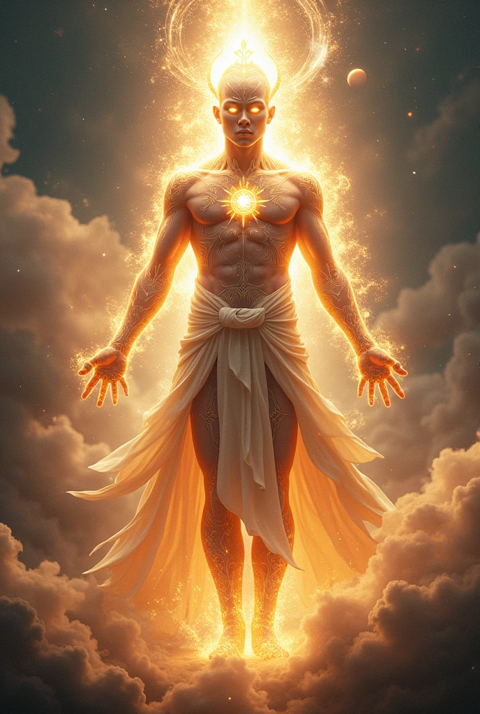 Create a powerful humanoid being, he controls the magic of light