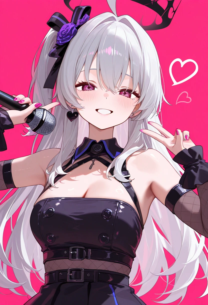 (high quality, 8k, 4K, High Contrast, masterpiece:1.2, 最high quality, Best aesthetics), (Realistic skin texture:1.3),Optimal，masterpiece，High resolution，最high quality，Hyper HD，Very cute 15 year old girl, play the guitar、Paul Guitar、((he女は耳に銀のイヤリングをつけている.. Black choker、black punk fashion、Off-the-shoulder short inner、mini skirt))、(Gray hair color、Light pink inner color hairstyle、Side Ponytail Hairstyles、Hair expressed with a delicate touch), Beautiful Hair, Facial Contour, Remember, Live Venue Stage, splash, Lens flare、Bright lighting、illumination、Natural Color, High resolution, Very delicate, Very detailed, 8k,（her breast size is about a B cup）、Shyness,((Sexual)),((Naughty feelings)),smile、he&#39;オレンジグラデーションのレスPaul Guitarを弾いている.
preparing 