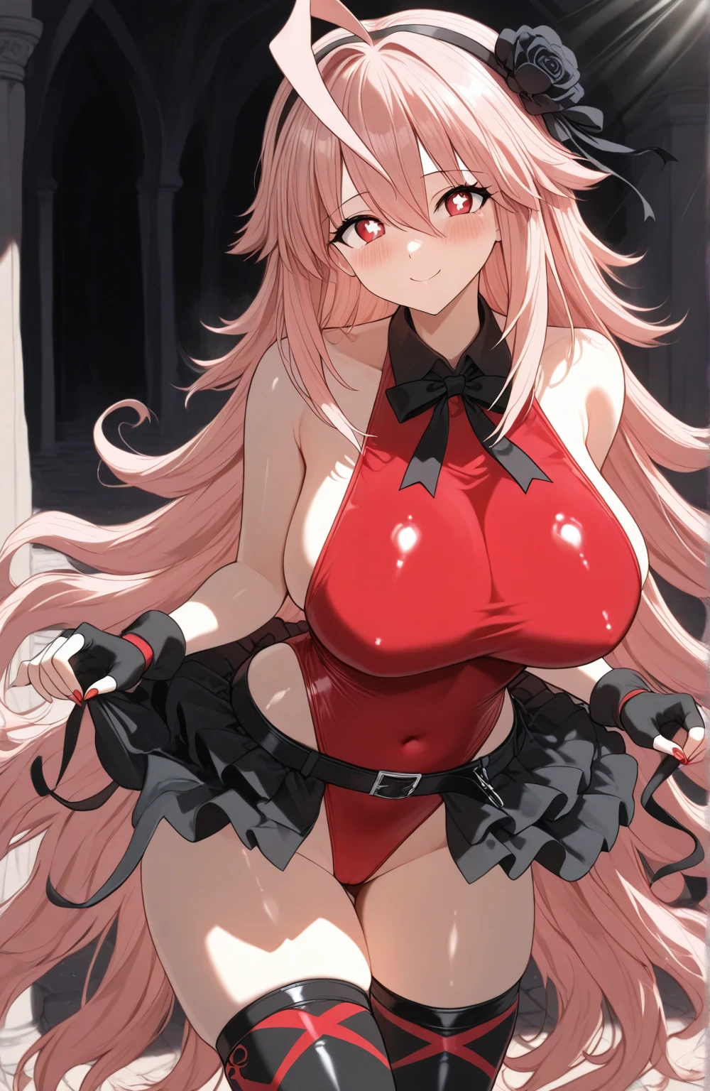 anime illustration beautiful girl plump body、Colossal tits、Anatomically correct human body、Star pupil、Archaic Smile、seminude、Soft thighs、Halloween、Street corner at night、Gal