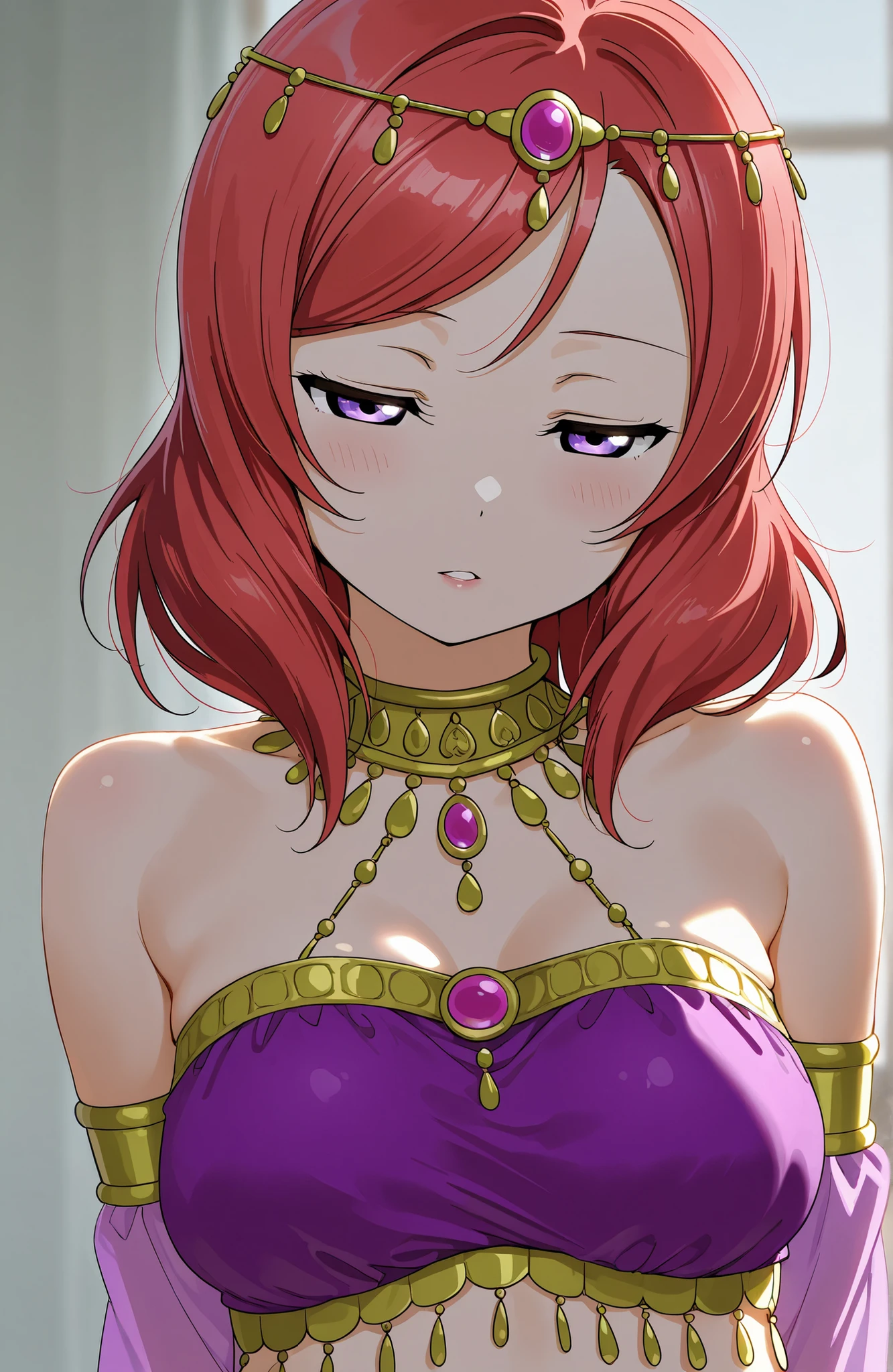 (Masterpiece:1.2, Best quality), (fine detailed beautiful eyes: 1.2), ((1girll)), ((Solo)), (finely detailed eyes and detailed face:1.3), (Extremely detailed CG, Ultra-detailed, Best shadow:1.1), ((Depth of field)), ((aquarelle)), Large breasts, Bare shoulders, flowers and petals, Beautiful concept illustration, Reiju, Masterpiece, A high resolution|★\[A high resolution\], Best quality, (Extremely detailed Cg Unity 8K wallpaper), room, breasts, navel, upper body, seductive smile, cleavage, big breasts, armpits, sweaty armpits, nipples, nude,