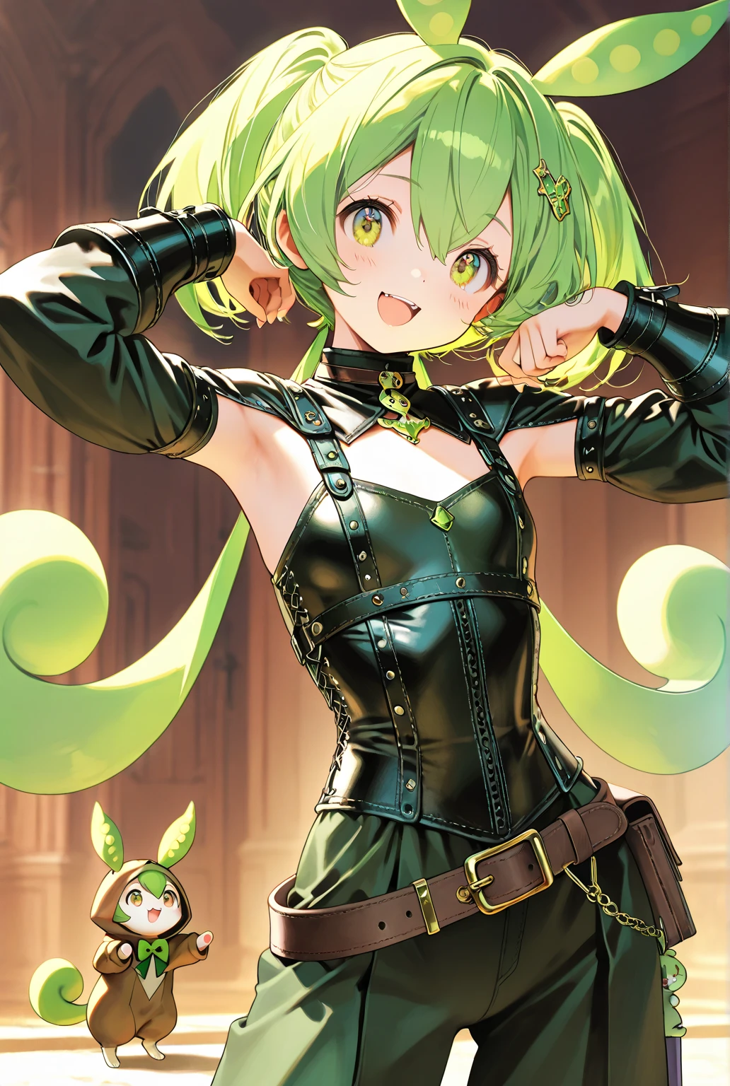 8K, High accuracy, Animated, married woman, Beautiful, a small face, Beautiful, Bright, highlight in eyes, Sexy, ultra gigantic tits, Extra large breasts, , Erotic, , beautiful line art.
She has light blue skin, Fine Orange, pointy ear, head fins, Yellow-green hair, Green costume, Green Bunny Suit, Bunny suit, Net tights on the legs, Net Tights, Whip,